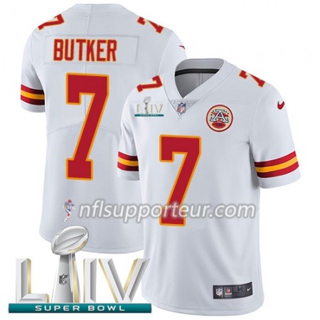 Maillot Homme Kansas City Chiefs Harrison Butker 7 Nike Blanc 2020 Super Bowl LIV